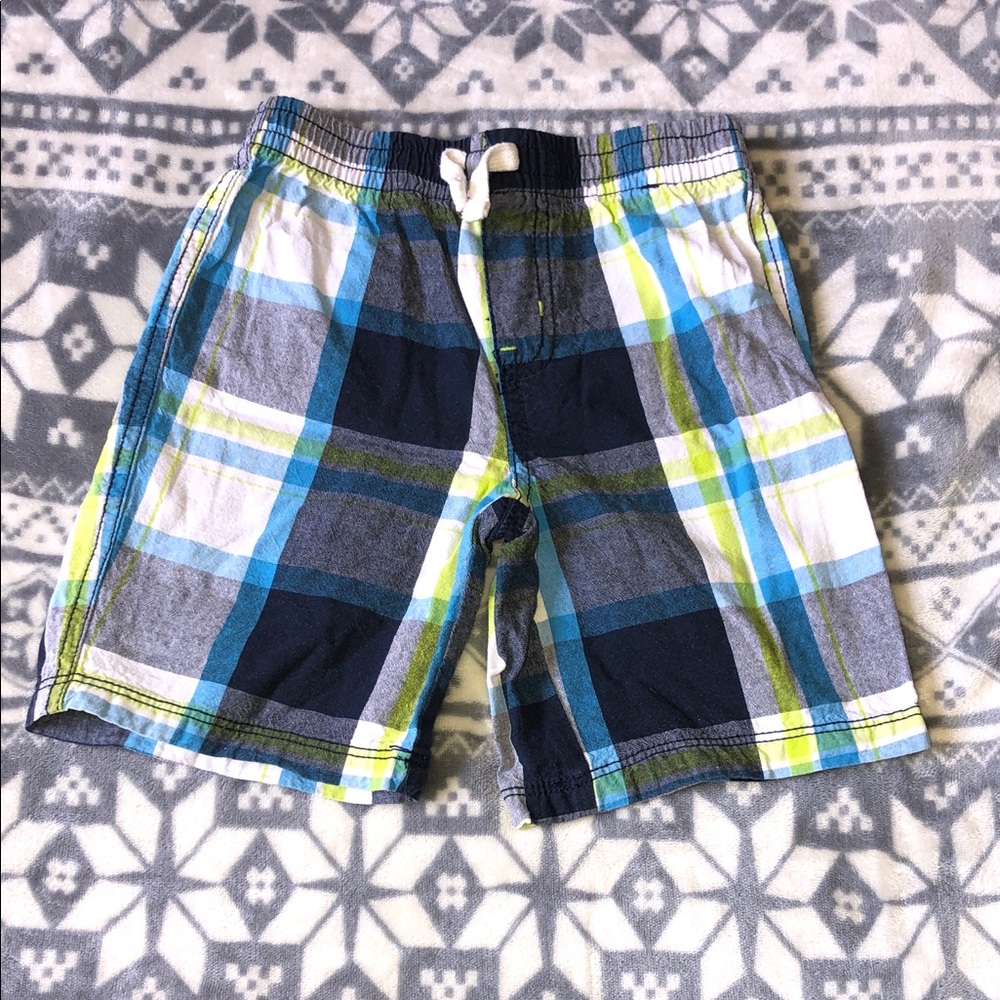 Boys Plaid Shorts - Blue, Navy, Lime, White